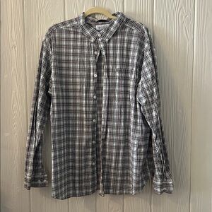 Columbia Blue and Black Plaid Shirt